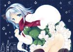  ass bent_over blue_eyes ghost hairband hitodama impossible_clothes impossible_clothing konpaku_youmu konpaku_youmu_(ghost) natsume_eri no_panties scarf short_hair silver_hair simple_background smile solo touhou 