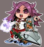  1girl airplane breasts epaulettes jun&#039;you_(kantai_collection) kantai_collection long_hair louise-louis-lucille military military_uniform open_mouth personification pleated_skirt purple_hair skirt smile solo uniform violet_eyes 