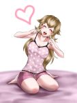  ^_^ alternate_costume bare_legs bare_shoulders barefoot blonde_hair blush breasts casual cleavage closed_eyes eyes_closed female heart laughing long_hair nintendo princess_peach seiza sitting solo super_mario_bros. wasabi_(legemd) white_background 