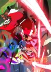  battle biting blood bloody_clothes burnt_clothes fighting flandre_scarlet hat highres jeno multiple_girls remilia_scarlet short_hair siblings sisters skirt touhou upside-down wings 