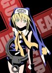  blonde_hair bridget bridget_(guilty_gear) crooked_eyes cuffs green_eyes guilty_gear habit handcuffs high_contrast male solo style_request trap yuki_tokito 