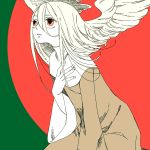  afuro_terumi bad_id flat_color hair_wings hand_on_own_chest head_wings inazuma_eleven inazuma_eleven_(series) kabashira long_hair male red_eyes solo trap very_long_hair wings 