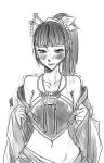  antaria bare_shoulders blush chinese_clothes du_dou hair_ornament monochrome original signature sketch standing tears trembling undressing white_background 