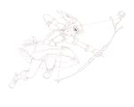  absurdres bow_(weapon) dancho_(danch) dress flower gloves highres kaname_madoka lineart magical_girl mahou_shoujo_madoka_magica mary_janes monochrome shoes solo weapon 