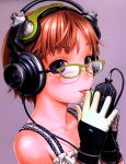  absurdres blue_eyes bust cleaned cover cover_page glasses gloves headphones highres murata_renji original 