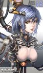  android bangs blue_hair copyright_request cyberpunk lieqi_hun lips robot ryouki_tamashii science_fiction solo yellow_eyes 