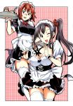  bandaid highres jpeg_artifacts ladle maid maken-ki! manga miniboy minigirl thigh_highs tray 
