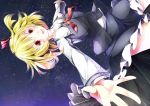  blonde_hair blush flying night outstretched_arms rumia short_hair smile solo spread_arms sugiyuu the_embodiment_of_scarlet_devil touhou upside-down youkai 