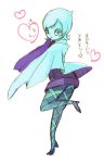  blue_hair blue_skin cape fi kobayashi_kabura pantyhose skyward_sword solo the_legend_of_zelda translation_request 