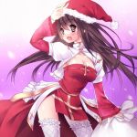  blush hat long_hair panties ragnarok_online santa_costume solo soraishinya thigh-highs thighhighs underwear 