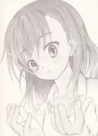  absurdres bad_id highres kinta_(distortion) misaka_mikoto monochrome solo to_aru_majutsu_no_index traditional_media 