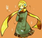  aegis android bad_id blonde_hair blue_eyes butterfly coat contemporary earmuffs gloves mamekakao_(higanbana) persona persona_3 scarf short_hair solo 
