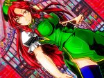  artist_request gate green_eyes hat highres hong_meiling naonakamura red_hair redhead ribbon solo touhou 