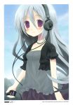  absurdres akg choker digital_media_player flat_chest headphones highres long_hair original purple_eyes scan shiro_(octet) silver_hair siro violet_eyes 