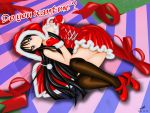  akiyama_mio black_eyes black_hair k-on! long_hair lying nihility on_side santa_costume solo 