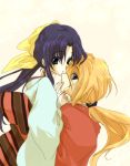  bow couple himura_kenshin japanese_clothes kamiya_kaoru kimono long_hair ponytail rurouni_kenshin sakakimu scar 