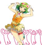 ^q^ goggles goggles_on_head green_eyes green_hair gumi headphones headset o_v_dell obachin open_mouth short_hair simple_background skirt smile vocaloid wrist_cuffs 