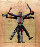  chains fine_art_parody gun highres kamen_rider kamen_rider_555 kamen_rider_agito kamen_rider_agito_(series) kamen_rider_blade kamen_rider_blade_(series) kamen_rider_dcd kamen_rider_decade kamen_rider_den-o kamen_rider_den-o_(series) kamen_rider_diend kamen_rider_faiz kamen_rider_hibiki kamen_rider_hibiki_(series) kamen_rider_kabuto kamen_rider_kabuto_(series) kamen_rider_kiva kamen_rider_kiva_(series) kamen_rider_kuuga kamen_rider_kuuga_(series) kamen_rider_ryuki kamen_rider_ryuki_(series) parody seiyaogawara sword tiago_fernandes vitruvian_man weapon 