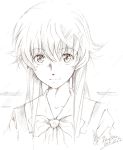  character_request dated gasai_yuno highres kem_kem long_hair mirai_nikki monochrome signature sketch solo 