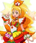  1girl \m/ alternate_form blonde_hair brown_eyes choker coconut_samba cure_honey earrings frills happinesscharge_precure! jewelry long_hair magical_girl masako_(sabotage-mode) oomori_yuuko precure skirt smile solo star starry_background wrist_cuffs 