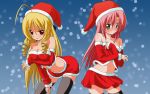   blonde_hair breast_hold christmas hayate_no_gotoku! katsura_hinagiku long_hair pink_hair tennos_athena tennousu_athena thigh-highs thighhighs  