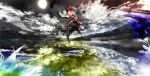  blonde_hair cloud flying from_behind full_moon kneehighs moon night outstretched_arms rumia scenery solo spread_arms the_embodiment_of_scarlet_devil touhou uki_(room_405) youkai 