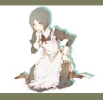  alternate_costume black_hair bob_cut crossdressinging enmaided fate/stay_night fate/zero fate_(series) green_eyes highres maid maid_headdress male short_hair sobame_shi_o solo trap waver_velvet 