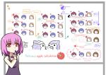  apple bird blue_hair food fruit mawaru_penguindrum oginome_momoka oginome_ringo pen penguin penguin_1-gou penguin_2-gou purple_hair red_hair redhead takakura_himari takakura_kanba takakura_shouma 