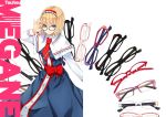  alice_margatroid bespectacled blonde_hair blue_eyes bow capelet cover dress glasses hairband nabeshima_tetsuhiro sash solo touhou 