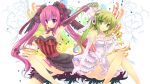  :o ameto ass bare_legs bare_shoulders beatmania beatmania_iidx bow breasts celica character_request cleavage elbow_gloves erika_(beatmania_iidx) flower frills garters gloves green_eyes green_hair hair_bow hair_flower hair_ornament headphones hinata_momo kitami_erika large_breasts leg_garter legs long_hair looking_at_viewer microphone mizushiro_celica multiple_girls open_mouth pink_eyes pink_hair skirt smile twintails very_long_hair 
