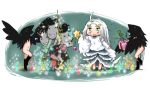  bird chibi christmas crossbreed_priscilla dark_souls fur gift green_eyes harpy horns long_hair priscilla_the_crossbreed serizawa_enono tail white_hair 