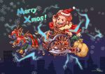  &gt;_&lt; 2boys antlers beard bull cape chariot chibi christmas electricity facial_hair fate/stay_night fate/zero fate_(series) gordius_wheel highres merry_christmas multiple_boys red_eyes red_hair redhead rider_(fate/zero) short_hair tears waver_velvet yummiclaire 