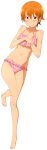  absurdres bikini blush brown_eyes brown_hair frilled_bikini frills hair_ornament hairpin highres inami_mahiru midiman mound_of_venus navel orange_eyes orange_hair short_hair solo swimsuit transparent_background vector_trace working!! 