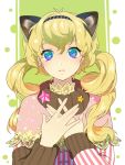  animal_ears blonde_hair blue_eyes cat_ears earrings hairband jewelry long_hair seeu solo star star-shaped_pupils symbol-shaped_pupils tuuuh twintails vocaloid 