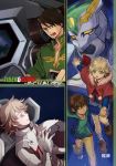  banagher_links_(cosplay) barnaby_brooks_jr blonde_hair brown_eyes brown_hair capelet child cosplay facial_hair glasses green_eyes gundam gundam_unicorn headwear_removed helmet helmet_removed hoodie kaburagi_t_kotetsu matushima mecha parody pilot_suit running short_hair shorts stubble tiger_&amp;_bunny wild_tiger young zeon 