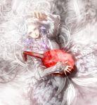  dress earrings instrument jewelry long_hair lying mandolin necklace original solo tanupo white white_hair 