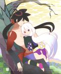  barefoot chin_rest feet highres katanagatari long_hair nagian toeless_socks toes togame very_long_hair yasuri_shichika 