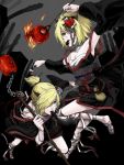 armpits barefoot blonde_hair brother_and_sister chain chains detached_sleeves hair_over_one_eye horns japanese_clothes kagamine_len kagamine_rin lantern moyuki sarashi siblings twins vocaloid weapon 