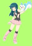  blue_eyes blue_hair girl hikari_(pokemon) pachirisu pokemon 