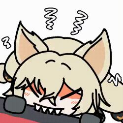 1girl animal_ears animated_gif biting girls_frontline long_hair seseren sharp_teeth