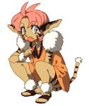  cat_ears cat_tail chikori dark_skin escaflowne fang jewelry lowres merle necklace squatting tail tenkuu_no_escaflowne 