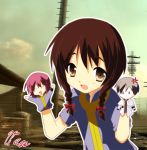 brown_hair fallout_3 hand_puppet james labcoat leadervance pink_hair puppet sockpuppet twintails white_hair 