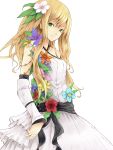  bad_id blonde_hair dress flower hair_flower hair_ornament highres kanata_(kiduka) long_hair original solo 