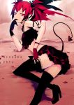  bat_wings demon_girl demon_tail devil_tail disgaea earrings etna fingerless_gloves gloves high_heel_boots high_heels highres jewelry las91214 pointy_ears red_eyes red_hair redhead ribbon shoes skirt solo tail thigh-highs thighhigh thighhighs thighs twintails typo wings 