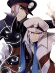  2boys hat hirococo hirococo_(hakka) jacket kudari_(pokemon) multiple_boys necktie nobori_(pokemon) pokemon pokemon_(game) pokemon_black_and_white pokemon_bw silver_hair 