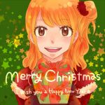  :d aihysa blonde_hair english fairy_tail gift lowres lucy_heartfilia merry_christmas one_side_up open_mouth side_ponytail smile solo 