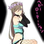  bra brown_hair fishnet_legwear fishnet_stockings fishnets garter_belt hair_over_one_eye legwear lingerie maruishi solo tales_of_(series) tales_of_the_abyss tear_grants thigh-highs thighhighs underwear undressing 