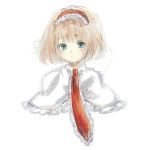  alice_margatroid bad_id blonde_hair blue_eyes bust capelet make2961 mielang necktie short_hair sketch solo touhou 