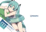  absurdres aqua_eyes aqua_hair bare_legs bare_shoulders bikini blush bracelet fixed hatsune_miku highres innertube jewelry kanzaki_hiro long_hair lying navel on_side sandals scan simple_background smile solo striped swimsuit twintails very_long_hair vocaloid wallpaper watermark web_address 