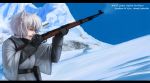  bolt_action bukimi_isan cartridge casing_ejection cigarette gun highres inubashiri_momiji letterboxed mauser_98 mibuki397 mountain no_hat no_headwear profile rifle shell_casing smoking snow solo touhou uniform weapon winter world_war_ii 